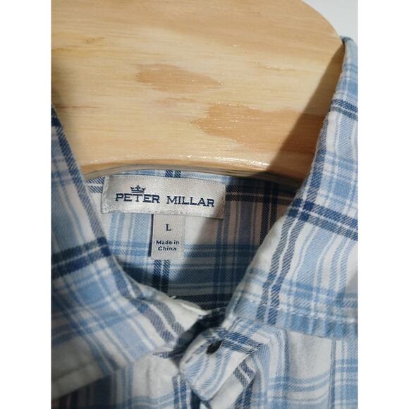 Mens Peter Millar Plaid Button Front Size Large - Picture 2 of 3
